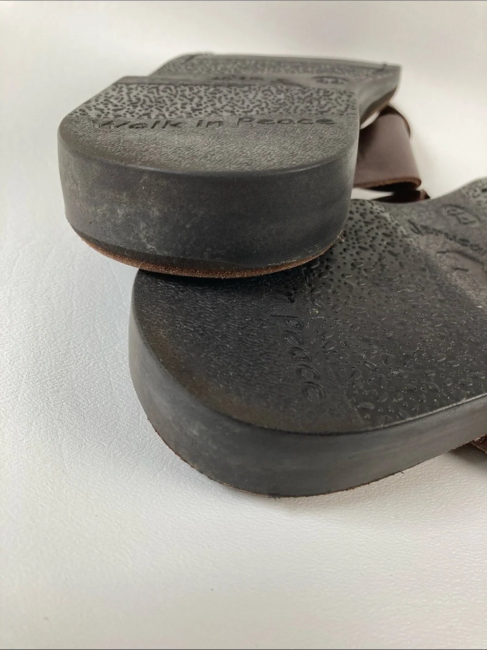Jerusalem Sandals Men's Brown Leather Cross-Strap Sandals, Size EU44 / 11